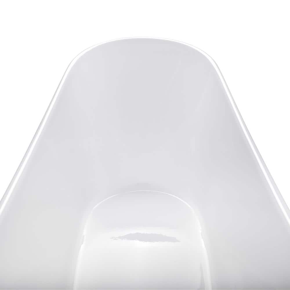 Glossy White Acrylic Freestanding Oval Soaking Bathtub