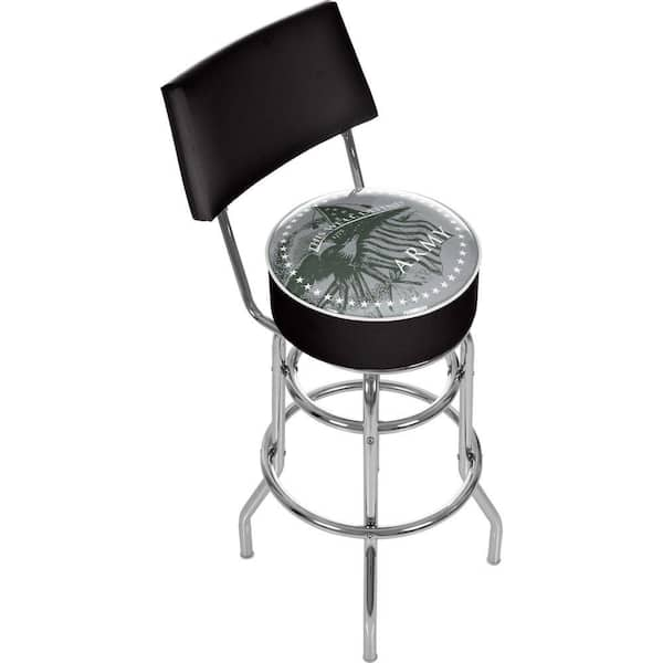 Trademark U.S. Army This We'll Defend 31 in. Chrome Padded Swivel Bar Stool