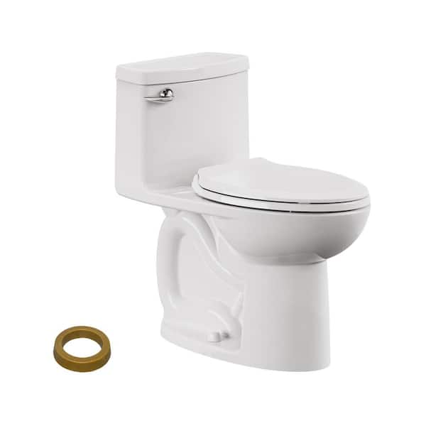 American Standard Compact Cadet 3 1-Piece 1.28 GPF Single Flush Elongated Chair Height Toilet in White