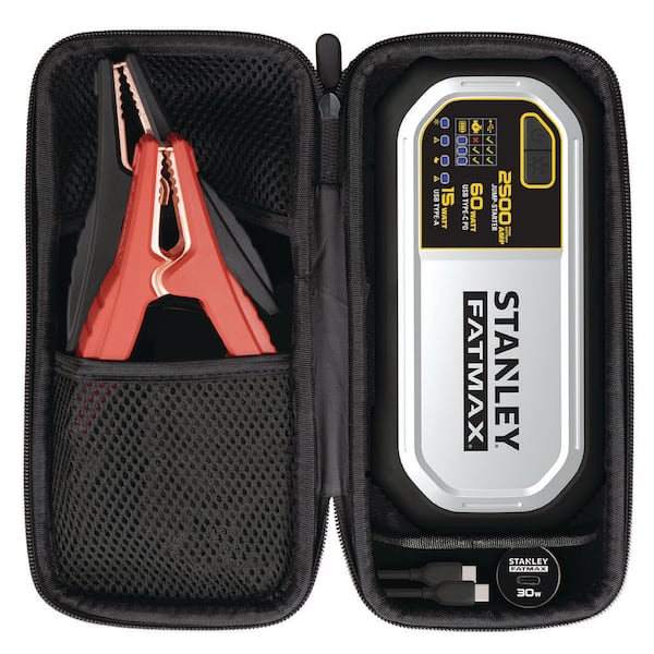 Stanley 2500 Peak Amp Lithium Portable Jump Starter with Portable