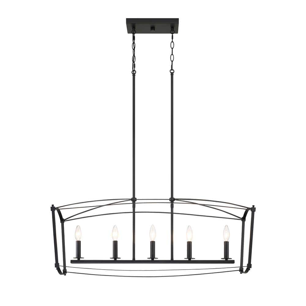 Elegance 5-Light 36-in Matte Black Pendant Light price history on PriceWatchPro