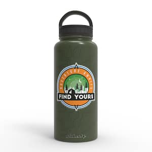 32 oz. Go Outside Crocodile Green Insulated Stainless Steel Water Bottle with D-Ring Lid
