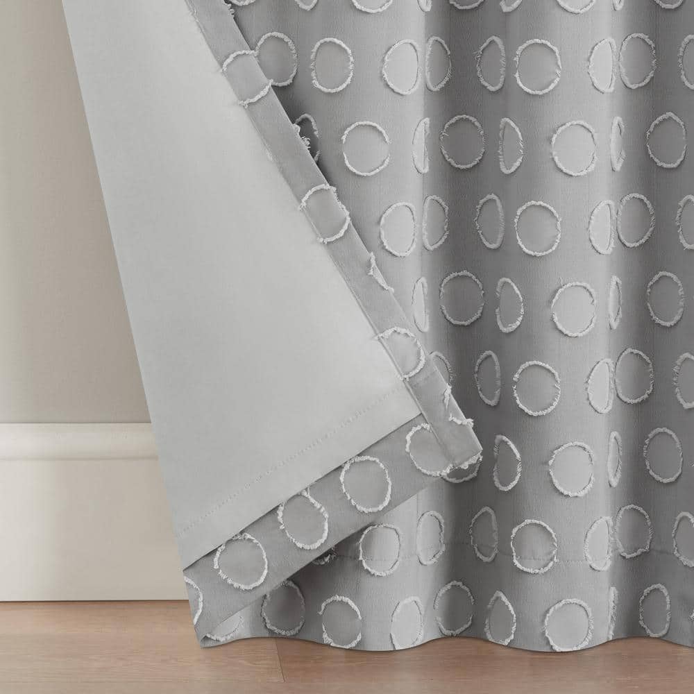 Gray 63" Polyester Blackout Nursery Curtain Panel