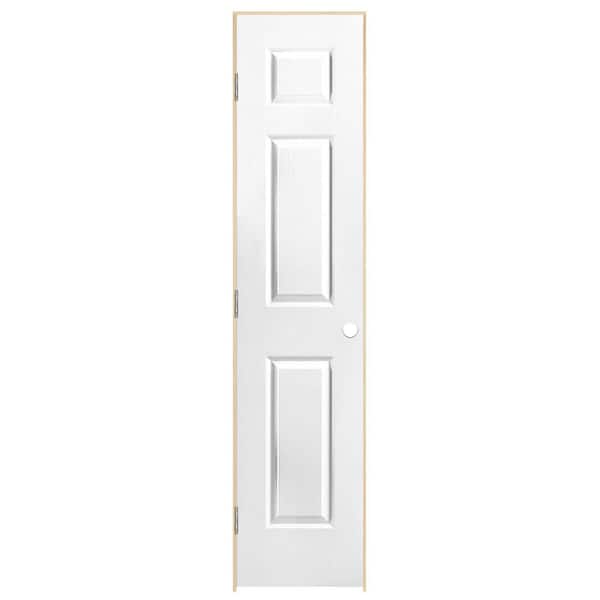 Masonite 18 in. x 80 in. 6-Panel Left-Handed Hollow-Core White Primed Composite Single Prehung Interior Door