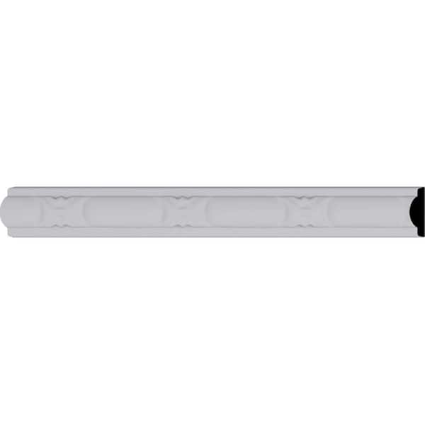 Ekena Millwork 1/4 in. x 1 in. x 94-1/2 in. Polyurethane Valeriano Bead and Barrel Panel Crown Moulding