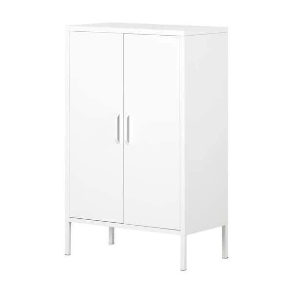 South Shore Crea Metal 2-Door Accent Cabinet, Pure White