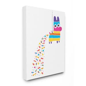 "Color Pop Party Pinata with Rainbow Candy" by Michael Buxton Unframed Drink Canvas Wall Art Print 30 in. x 40 in.