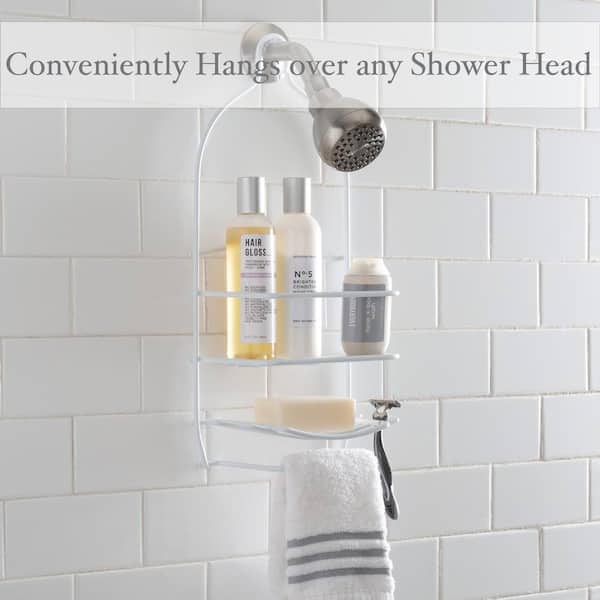 mDesign Bathroom Shower Caddy for Handheld Shower Head - Large