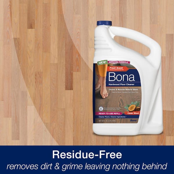 Bona Floor Cleaner, Hardwood, Cedar Wood, Fresh Scent, Ready-to-Use Refill - 128 fl oz. (3.78 l)