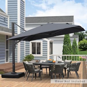 11 ft. Square Patio Umbrella Aluminum Large Cantilever Umbrella for Garden Deck Backyard Pool in Gray