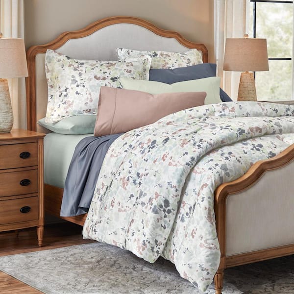 Home Decorators Collection Waterdale Reversible 3-Piece Multi-Color Printed Floral Cotton Sateen Full/Queen Comforter Set
