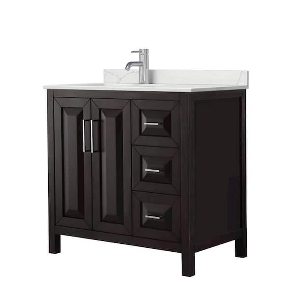 Wyndham Collection Daria 36 in. W. x 22 in. D x 35.75 in. H Single Bath Vanity in Dark Espresso with Giotto Quartz Top