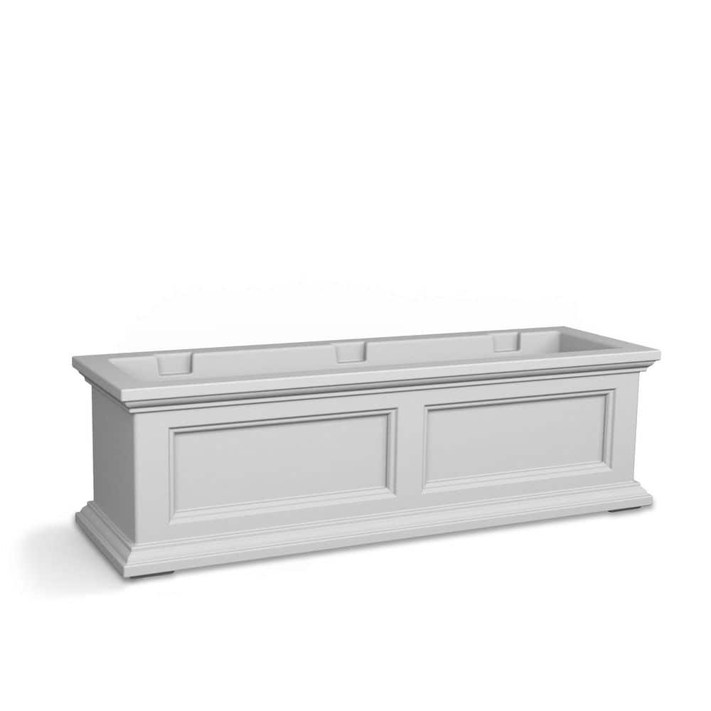 White 36" Traditional Resin Self-Watering Window Box Planter