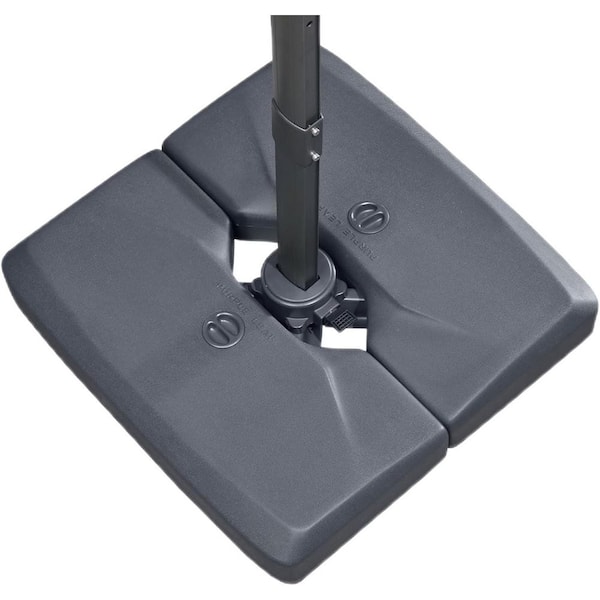 Square 3D Surface Fashionable Sand/Water Filled Patio Umbrella Base in Gray