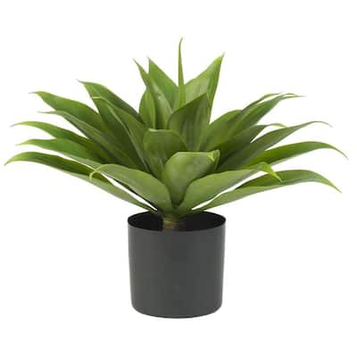 68 in. The Mod Greenhouse Green Artificial Agave Tree in Black Pot Filler Base