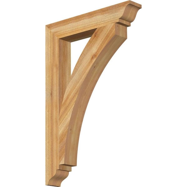 Ekena Millwork 4 in. x 36 in. x 24 in. Western Red Cedar Thorton Traditional Rough Sawn Bracket