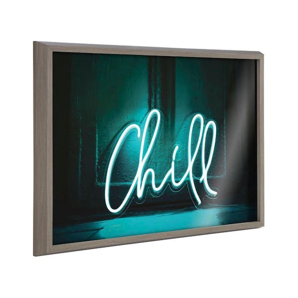 Kate and Laurel Blake Chill Neon Sign by the Creative Bunch Studio Framed Glass Art Print 18 in. x 24 in.
