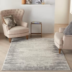 Cyrus Ivory/Grey 5 ft. x 7 ft. Abstract Contemporary Area Rug