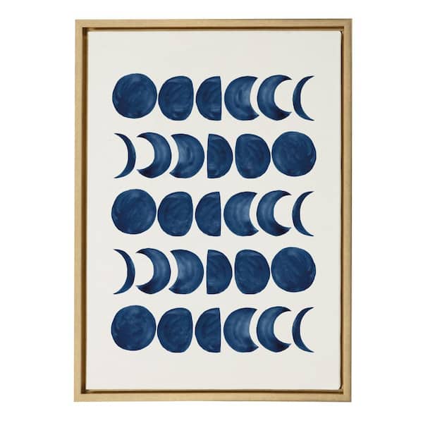 Kate and Laurel Sylvie "901 Moon Phases Flinen" by Teju Reval of SnazzyHues 24 in. x 18 in. Framed Canvas Wall Art