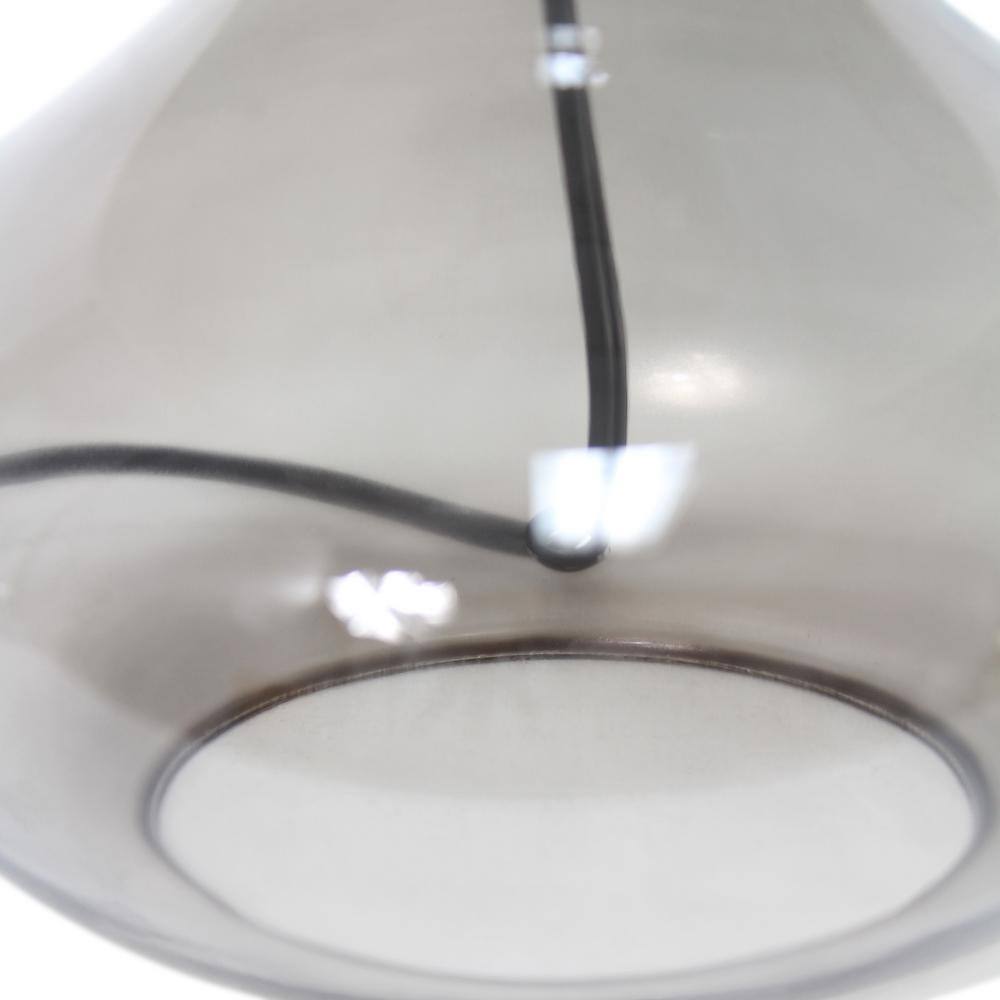 Smoke Gray Glass Gourd Nightstand Lamp with Barrel Shade