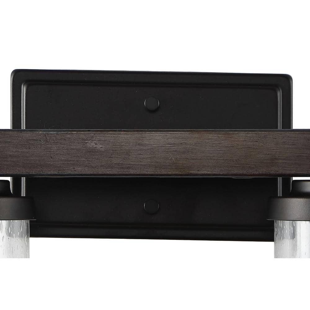 Bungalow 15" Oil-Rubbed Bronze Glass Vanity Light