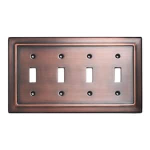 Architectural 4-Gang 4-Toggle Wall Plate (Antique Copper Finish)