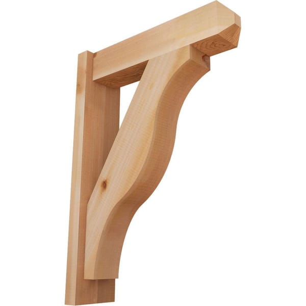 Ekena Millwork 6 in. x 28 in. x 20 in. Western Red Cedar Fuston Craftsman Smooth Outlooker