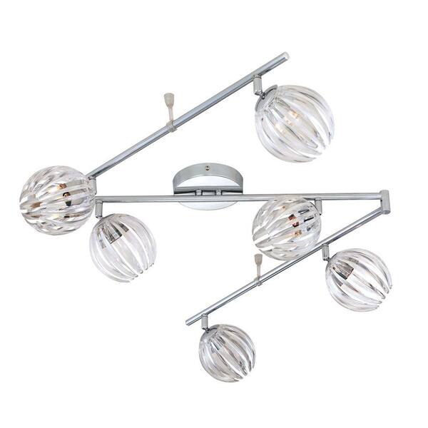 Eurofase Cosmo Collection 6-Light Chrome and Clear Track Lighting