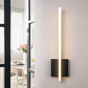 Joyce 19.68 in. 1-Light Black Linear Dimmable LED Wall Sconce