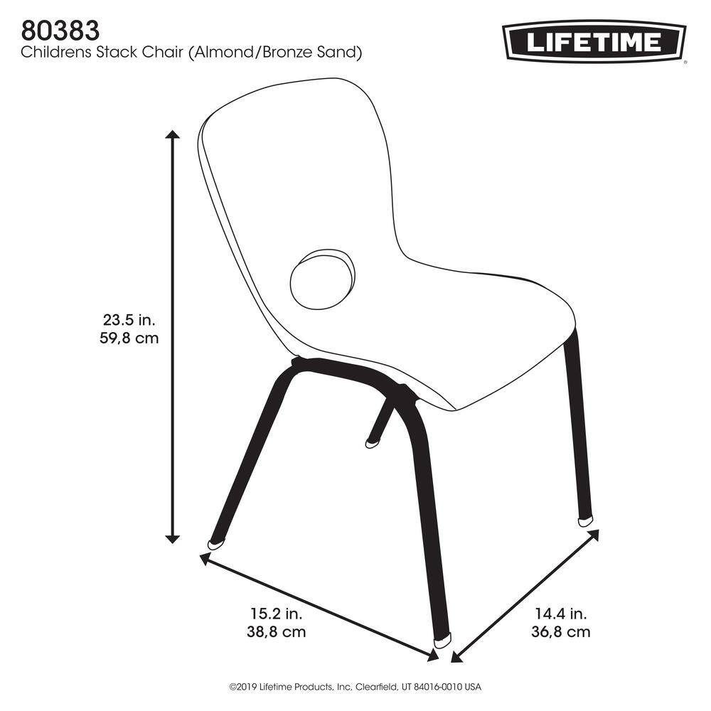 Almond Polyethylene Stackable School Chair for Kids