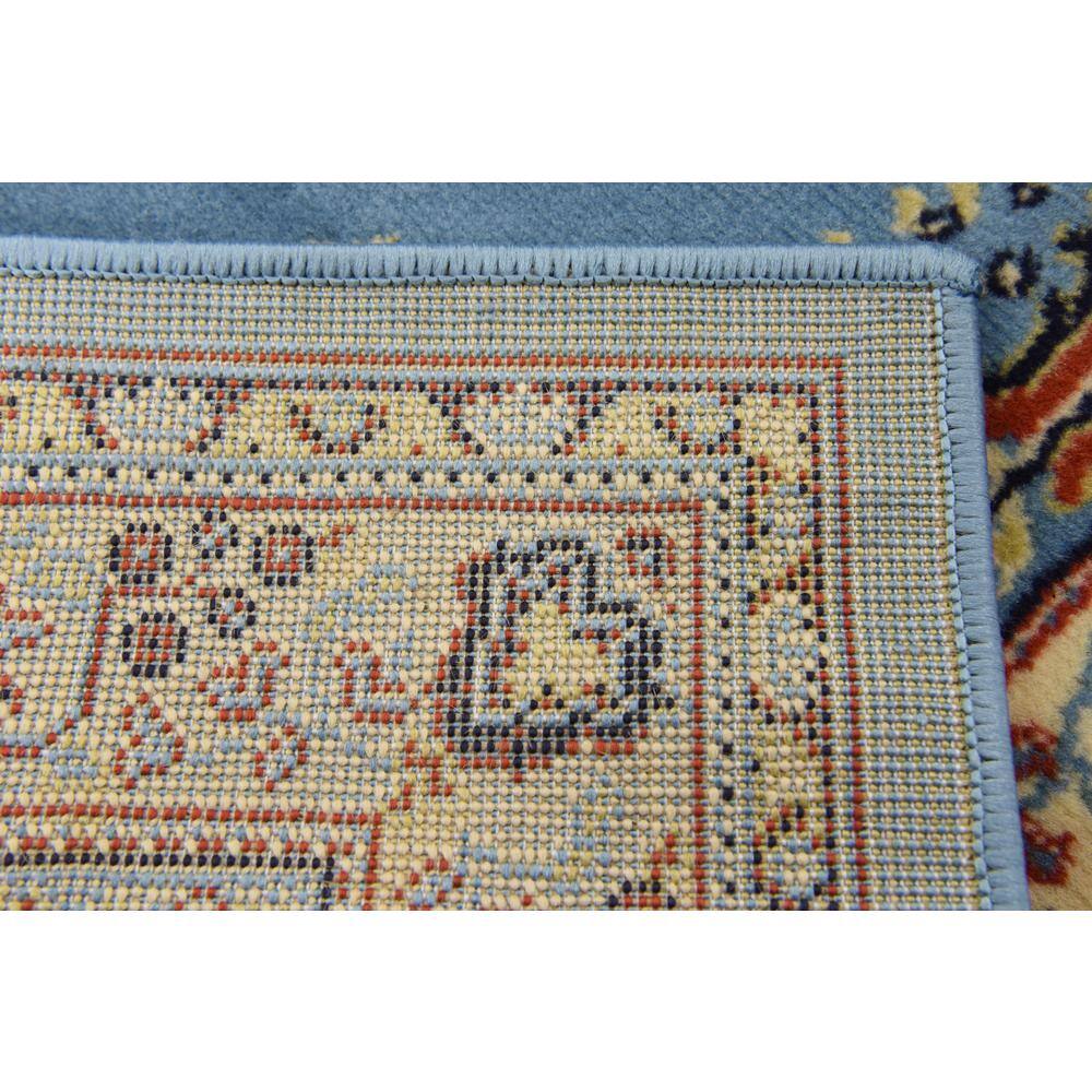 Light Blue Synthetic Medallion 4' x 6' Rectangular Rug