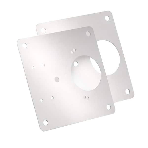 Satin Nickel Concealed Face Frame Variable Overlay Cabinet Hinge Repair Plate (2-Pack)