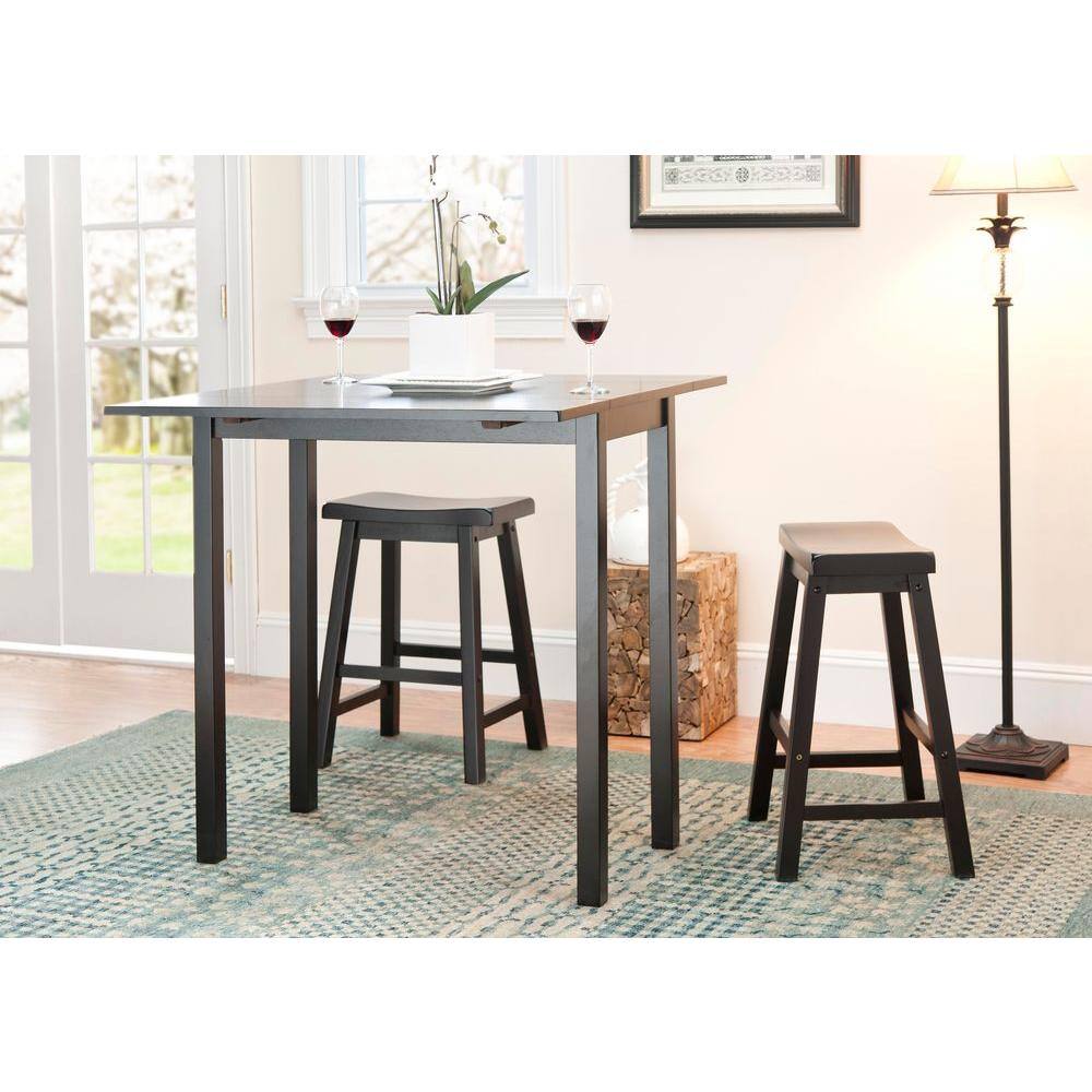 Espresso Malaysian Oak 3-Piece Square Pub Set