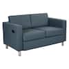 OSP Home Furnishings Atlantic Dillon Blue Fabric Loveseat with Dual ...