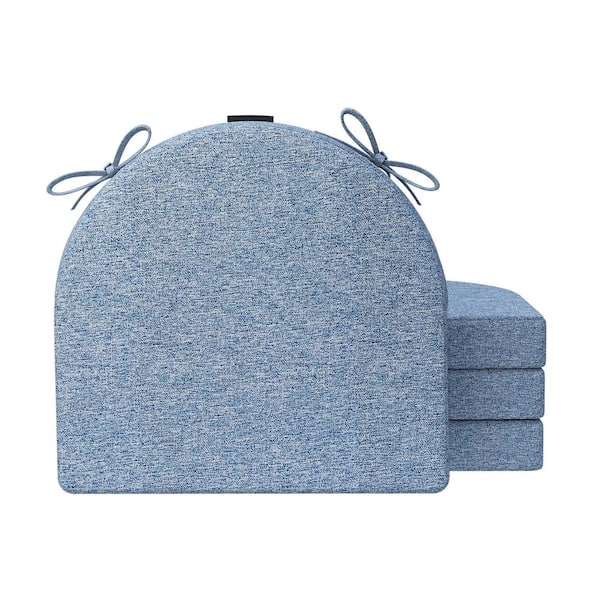AAAAAcessories 17 in. x 16 in. Indoor U-shape Strappy Non-slip Chair Seat Cushion for Multi-scenario Setups in Light Blue (4-Pack)