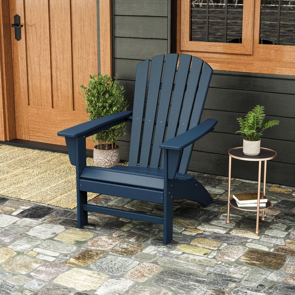 POLYWOOD Grant Park Traditional Curveback Adirondack Chair in Navy