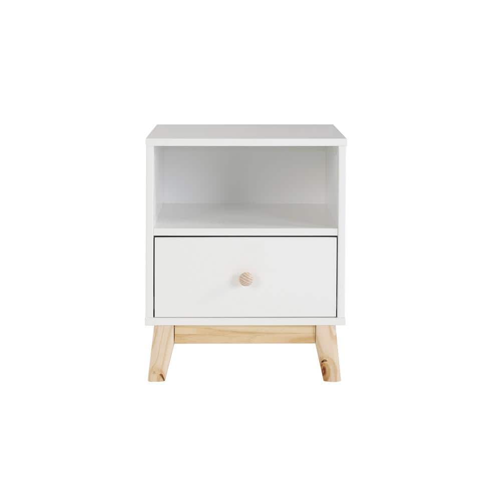 Mid-Century Modern Two-Tone 1-Drawer Nightstand