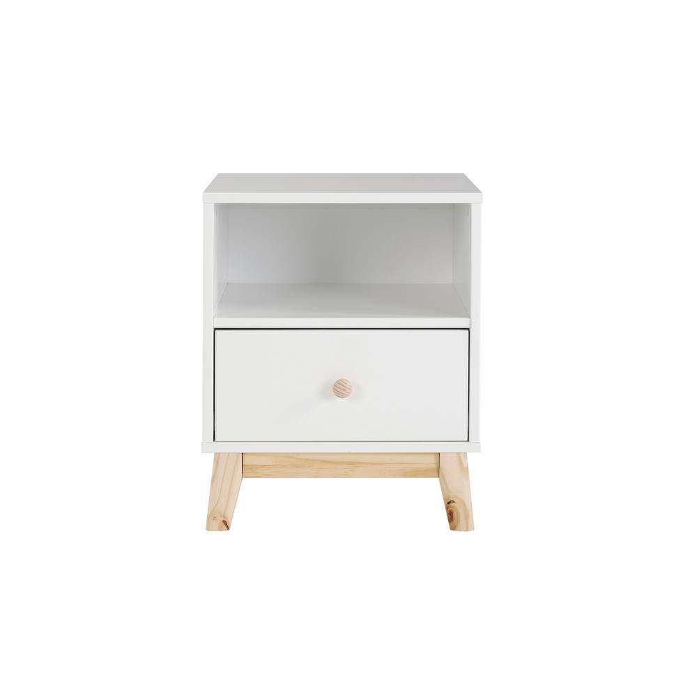 Mid-Century Modern Two-Tone 1-Drawer Nightstand