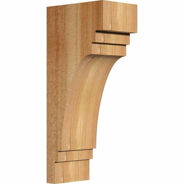 Ekena Millwork 4 in. x 6 in. x 14 in. Western Red Cedar Pescadero Rough Sawn Corbel