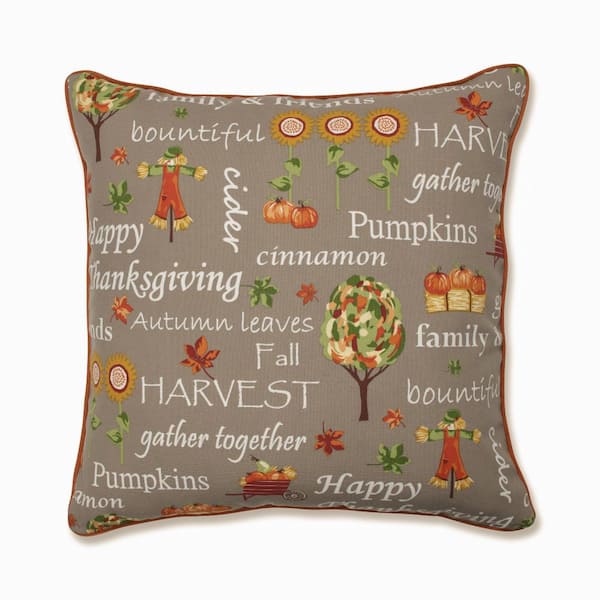 Pillow Perfect Brown Square Outdoor Square Throw Pillow