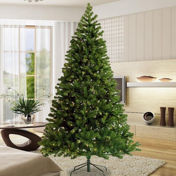 7.5ft Artificial Christmas Tree Hinged Fir Pencil With Metal Foldable Stand 