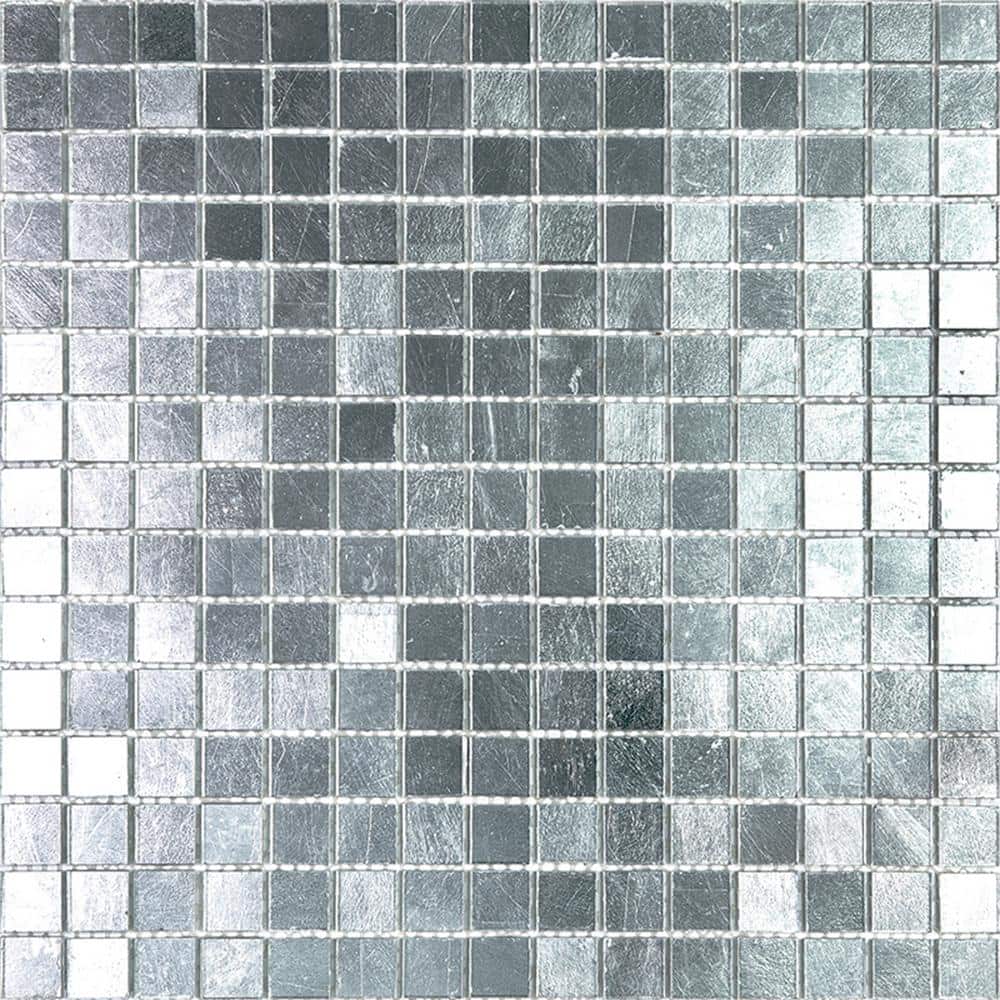 Altin 12" x 12" Silver Glass Mosaic Wall and Floor Tile