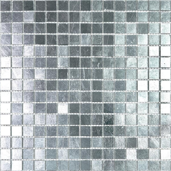 Apollo Tile Altin Glossy Silver 12 in. x 12 in. Glass Mosaic Wall and Floor Tile (20 sq. ft./case) (20-pack)