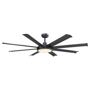Kaitylyn 60 in. Indoor Black Downrod Mount Chandelier Ceiling Fan with Light Kit and Remote Control