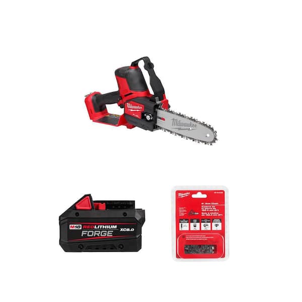 M18 FUEL 8 in. HATCHET Pruning Saw, REDLITHIUM FORGE XC 8.0 Ah Battery and 6 in. Chain with 28 Links Combo