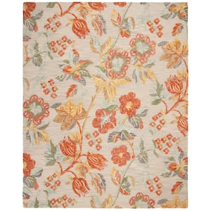 Blossom Gray/Red 10 ft. x 14 ft. Floral Area Rug
