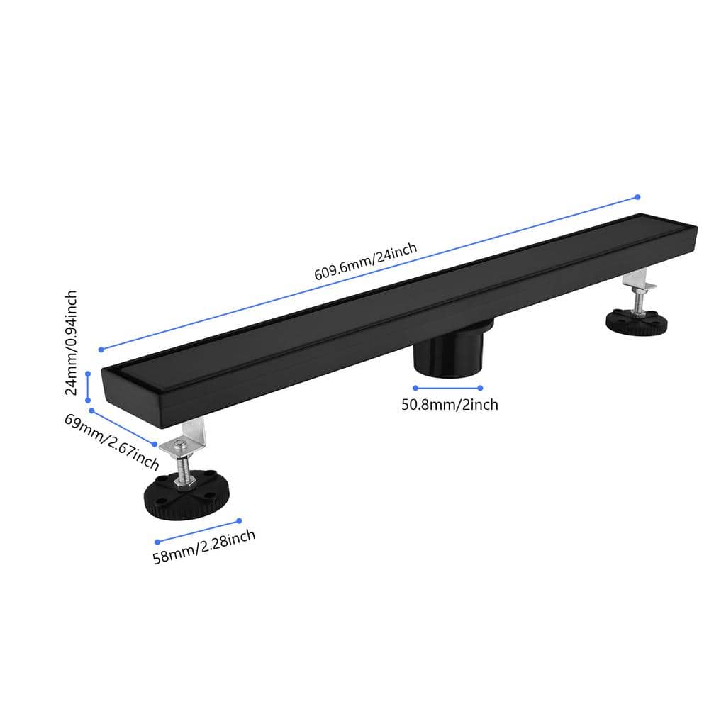 24 Inches Linear Shower Drain with Removable Cover, 304 Stainless Shower Drain Included Hair Strainer and Leveling Feet price history on PriceWatchPro