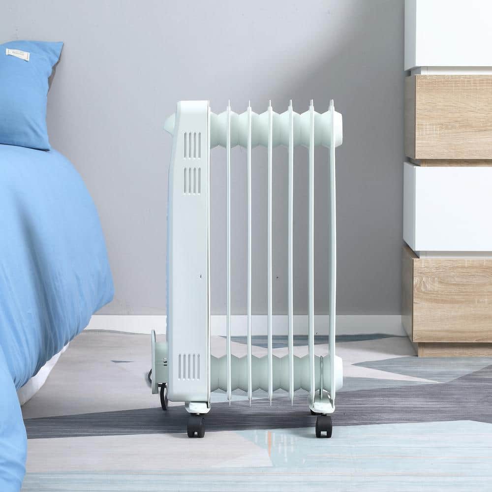 White 25.25" Electric Freestanding Space Heater with Remote