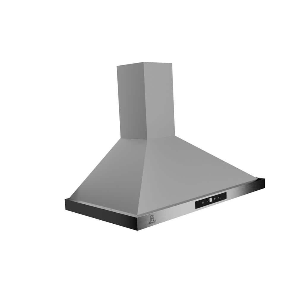 36 in. 450 CFM Convertible Vent Wall Mounted Range Hood in Stainless Steel with Aluminum Grease Filter and 2-LED Bulbs