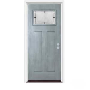 JELD-WEN 36 in. x 80 in. 1 Lite Craftsman Wendover Stone Stained ...